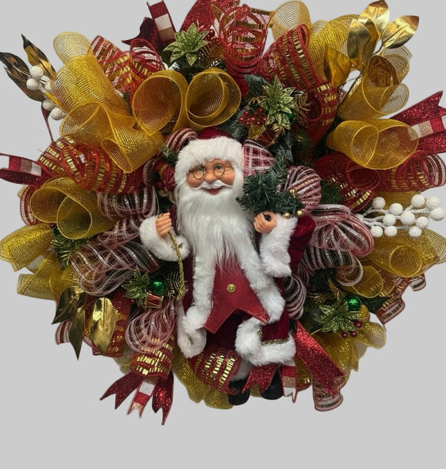 Extra Large Luxury Traditional Santa Christmas Wreath