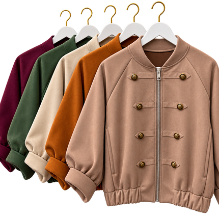 Military Style Faux Suede Jacket