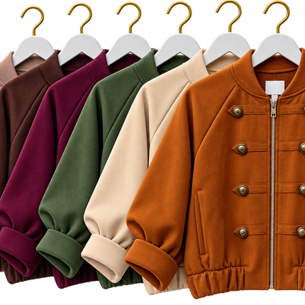 Military Style Faux Suede Jacket