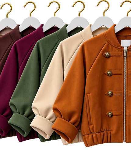 Military Style Faux Suede Jacket