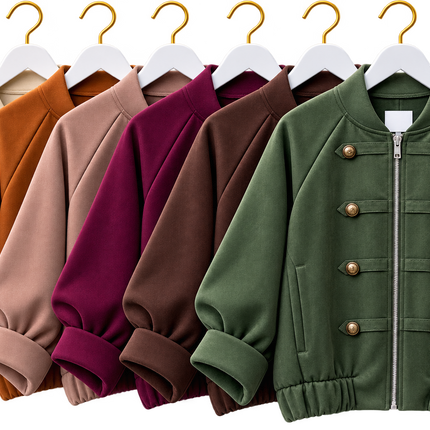Military Style Faux Suede Jacket