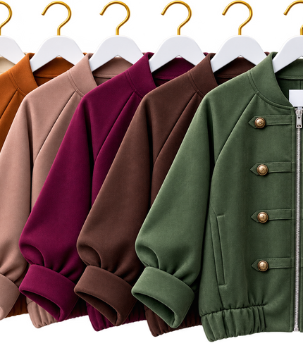 Military Style Faux Suede Jacket