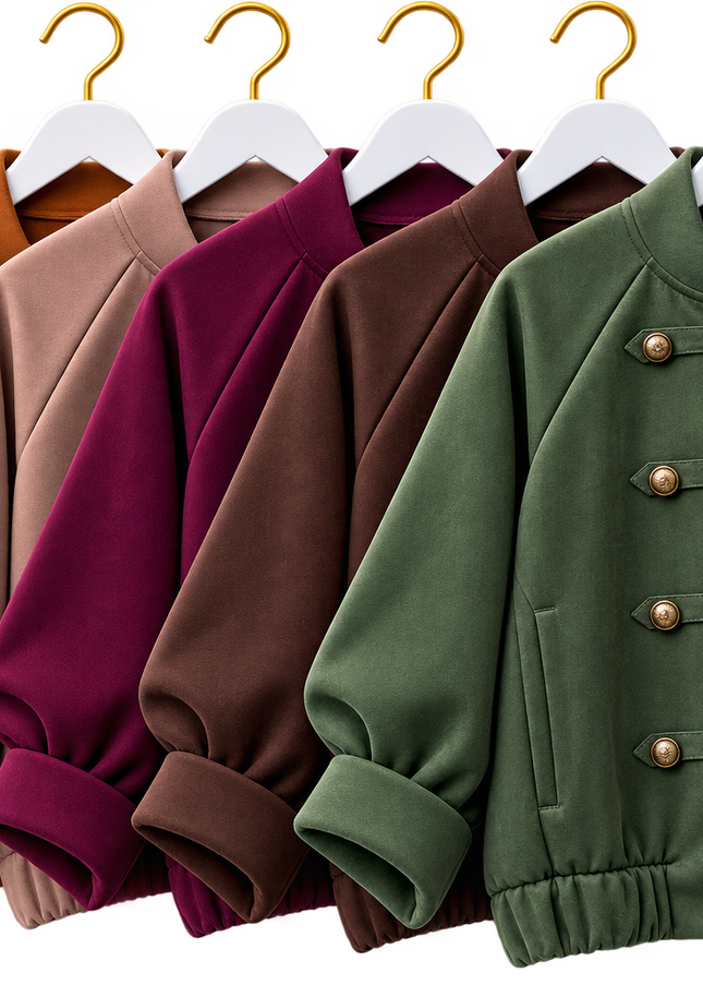 Military Style Faux Suede Jacket