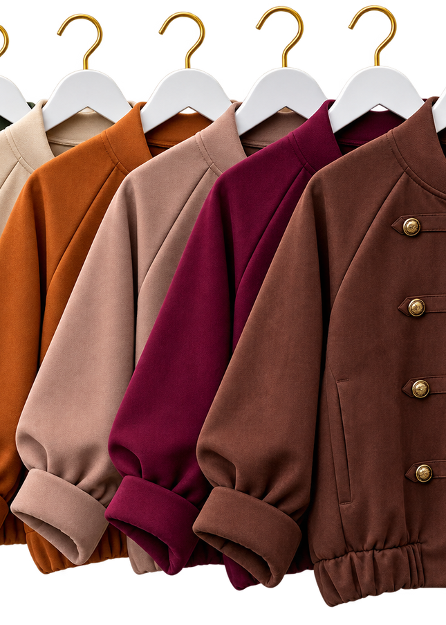 Military Style Faux Suede Jacket