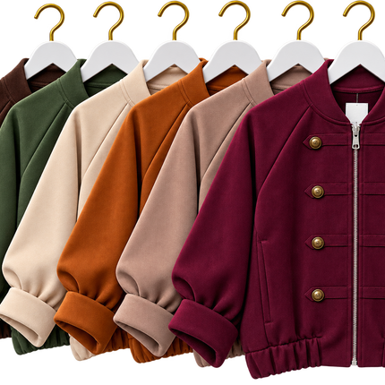 Military Style Faux Suede Jacket