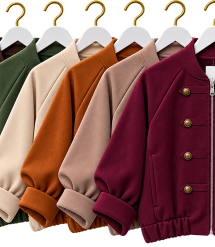 Military Style Faux Suede Jacket