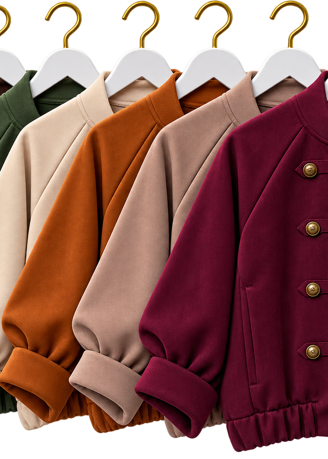 Military Style Faux Suede Jacket