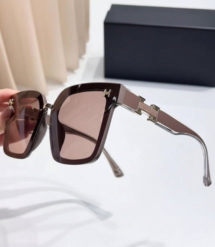 Taupe Frame H Oversized Square Sunglasses