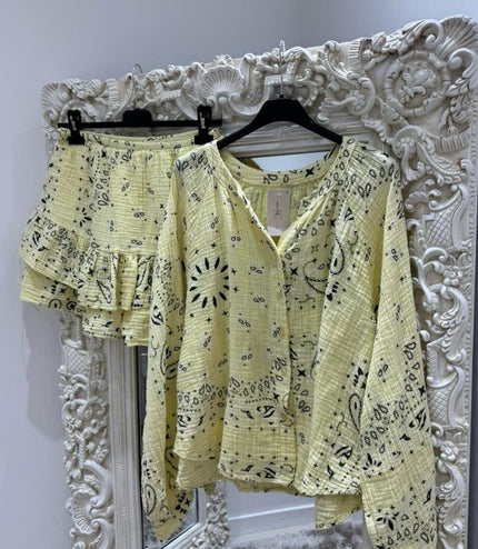 River ~ Cheesecloth Two Piece Skort Set