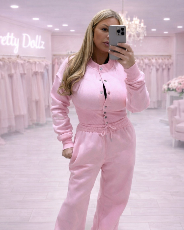 Bettina ~ Fleece Lined Compression Waistband Lounge Set