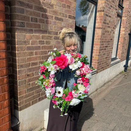 Pink & White Flower Wreath