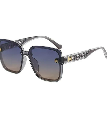 Grey Frame Oversized H Square Gradient Sunglasses