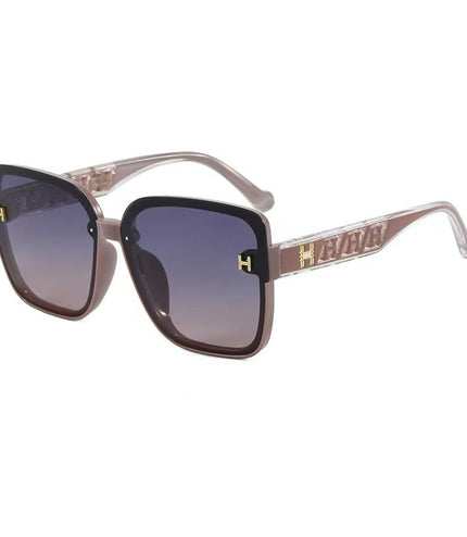 Blush Frame Oversized H Square Gradient Sunglasses