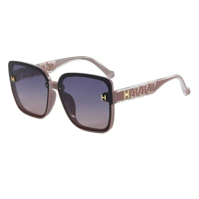 Blush Frame Oversized H Square Gradient Sunglasses