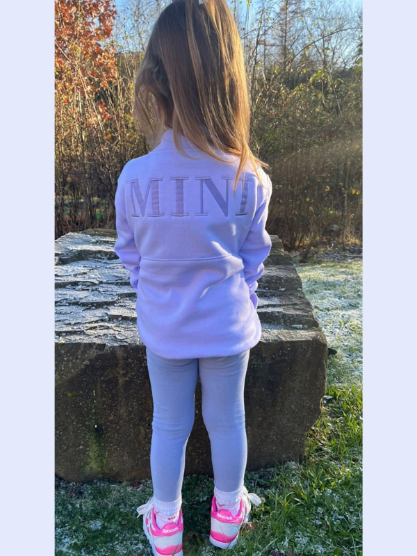 Soft Lilac Child's Mini Mama Half Zip Sweatshirt