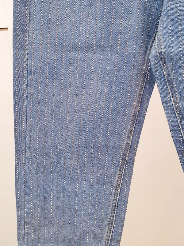 Mid Blue Denim Sparkle Stretch Jeans